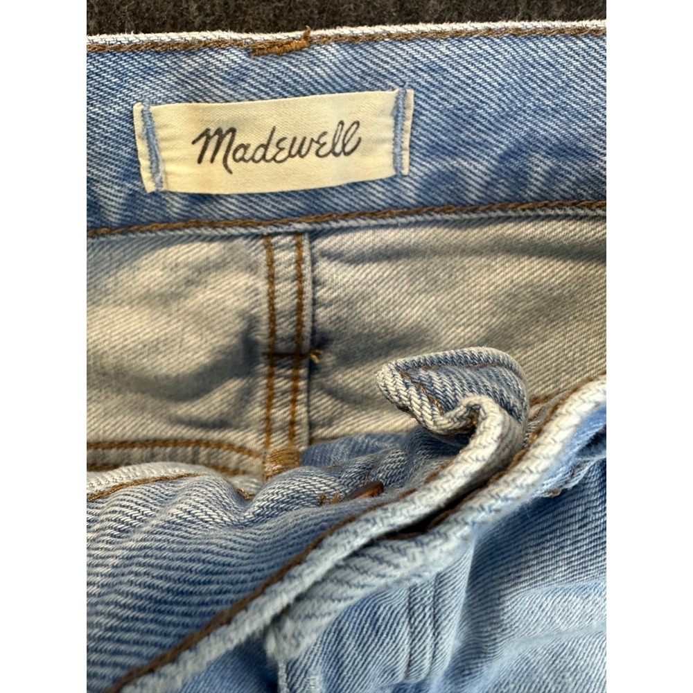 Madewell Relaxed Denim Shorts in Cedarcroft Wash Blue Cut off Distressed Size 25 - Picture 7 of 16